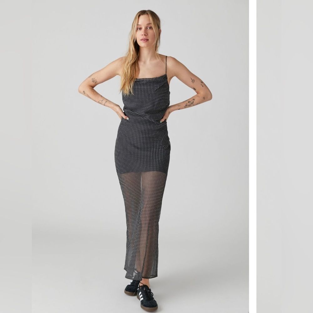 🌿NWT•UO•Polka Dot•Overlay•Maxi Dress•Size L•